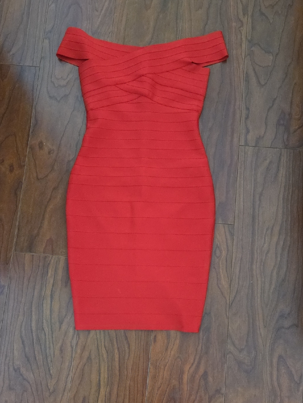 Red Off-Shoulder Bandage Dress
